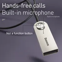 Adaptateur AUX Baseus pour voiture, câble dongle jack 3,5 mm, kit mains libres pour voiture, émetteur audio, récepteur automatique 5.0