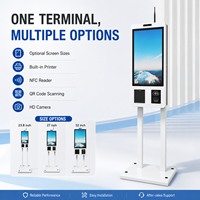 Kiosque tactile tout-en-un 21,5/23,8/27 pouces avec caméra, scanner NFC, résolution 1920x1080, compatible multi-OS, SDK intégré, paiement en libre-service