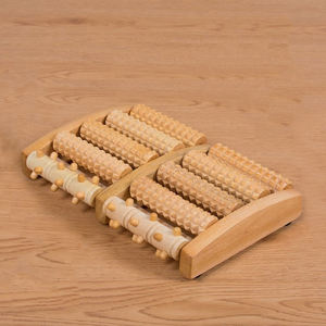 Rodillo masajeador de pies para fascitis <span class=keywords><strong>plantar</strong></span>, herramienta de masaje de pies de acupresión para relajación, rodillo de pie de madera portátil - Product Image 1