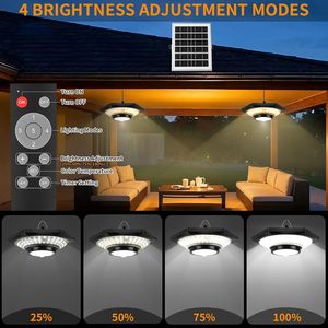 Lampe suspendue à détecteur de mouvement 228 LED, intérieur/extérieur, IP65, étanche, alimentée par énergie solaire, pour bar, gazebo, garage, maison, jardin - Product Image 3