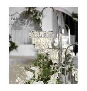 Wedding Road Light Plating Crystal Chandelier Table Lamps For Wedding Party Stage Decoration