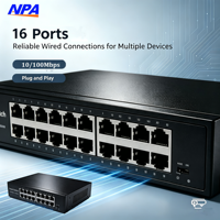 Commutateur réseau 16 ports 10/100 Mbps, boîtier métallique, commutateur Ethernet de bureau, Plug and Play pour caméra IP CCTV AP-5016