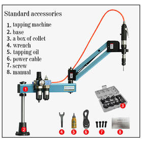 Hotsale M2-<span class=keywords><strong>M8</strong></span> 900MM bras taraudeuse pneumatique pour taper le <span class=keywords><strong>pas</strong></span> de vis - Product Image 5