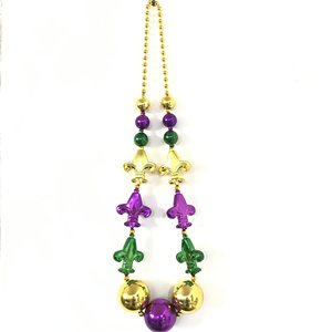 Juego de Cuentas de Mardi Gras, Collares Metálicos en Morado, Dorado y Verde para Disfraces de Mascarada, Fiestas y Eventos (13 Piezas) SP-8 - Product Image 2