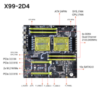 PANDL NEW X99-2D4 E-ATX 8X DDR4 ECC RAM Mainboard Set Intel Dual Xeon E5 2667 V4 X99 Motherboard Dual Cpu Combo Xeon X99 Kit.