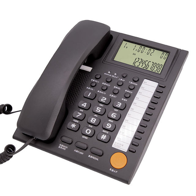 PABX Office Phone Caller ID Corded Phones with Calculator and Speaker for Office and Hotel Jumbo Screen Support Headphone Audio
