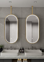 Miroir de salle de bain intelligent réglable en verre avec cadre en aluminium, design moderne, montage mural, interrupteur tactile
