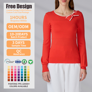 Sweater Manufacturer Custom Ladies Long‑Sleeve Knit <b>Jumper</b> Lightweight Winter Casual Women’s Long Sleeve Knit <b>Pullover</b> Top - Product Image 2