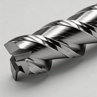 Fraise à queue en carbure de tungstène HRC55 non revêtue, finition aluminium brillant, outil CNC antiadhésif