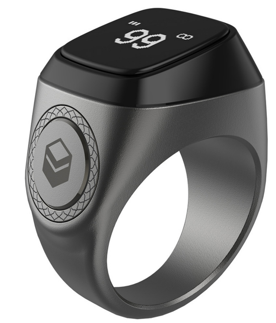 Iqibla Smart Zikr Ring OEM Plastic Muslim Azan Alarm Clock App Control GPS OLED Display Fitness Tracker IP68
