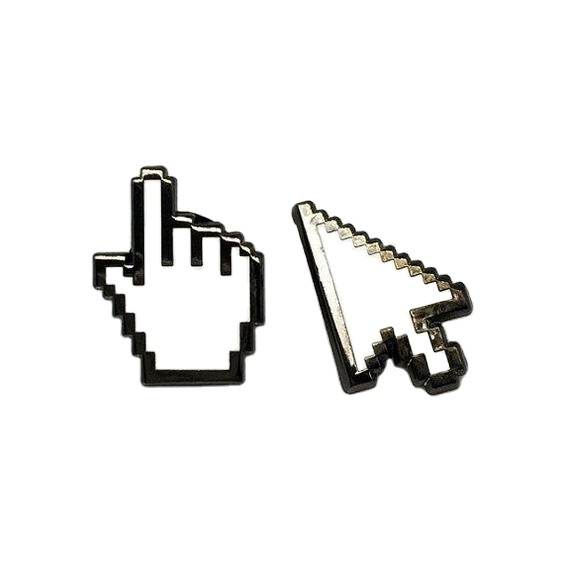 Custom Computer Brooch Toolbar Pins AI Quotes Enamel Hourglass Window Icon Pointer Brooch Badges Little Hand Pin for Gift