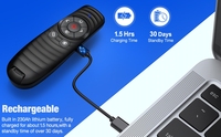 Meilleur RF 2.4GHz PowerPoint Clicker Rechargeable Présentation Clicker Présentateur Sans Fil Télécommande avec Lien Hypertexte Contrôle du Volume