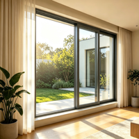 Porte coulissante intérieure en aluminium avec verre trempé dépoli pour chambre à coucher, espace privé, séparation de pièce