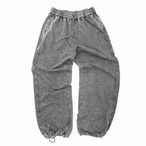 Streetwear Washed Unisex <b>Trousers</b> Casual Sweatpants Custom Logo Heavy Cotton Men's Plus Size <b>Vintage</b> Sweatpants - Product Image 6