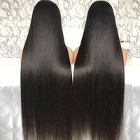 Perruque Lace Frontale Brésilienne en Cheveux Humains Naturels, Lisse, 13x4, Transparente, pour Femmes Noires