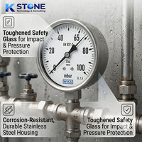 High Pressure Stainless Steel Pressure Gauge Liquid Filled Shock Resistant Industrial Corrosion Resistant Pressure Gauge