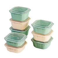 Conteneur alimentaire carré en plastique PP de 42 oz avec logo personnalisé, couvercle hermétique pour sushis, gâteaux à emporter et préparation de repas