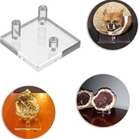 Présentoir en acrylique pour cristaux bruts, minéraux et échantillons, support de présentation de bijoux avec plateau en jade