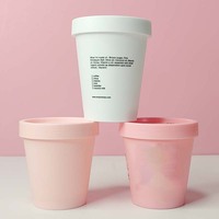 Pot cosmétique de luxe pour masque facial 50g 100g 200g Noir Blanc Rose Jaune Vert en plastique PP pour crème corporelle