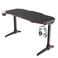 Table de jeu d'ordinateur, rgb Home Office Sit Stand Table Gaming, Table de jeu en forme de L avec lumière colorée