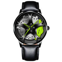 Montre pour homme en cuir sport simple de style business 2023 avec bracelet en cuir 3D, cadran en verre et affichage par aiguille