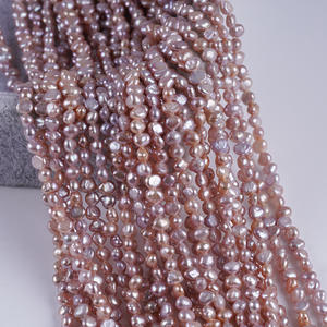 Promotion Natural Purple 3-4mm Freshwater Pearl Two Sided <b>Light</b> <b>String</b> DIY Semi-Finished Necklace Loose Pearls Wholesale - Product Image 3