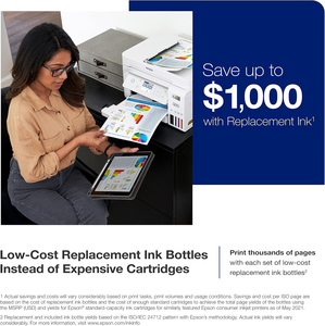 Imprimante multifonction sans fil Epson EcoTank ET-3850 couleur tout-en-un sans cartouche avec scanner, copieur, ADF et Ethernet - Product Image 3