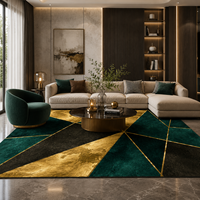 Tapis géométriques en gros pour intérieur, grande taille, doux, luxueux, imperméables, imprimés 3D, modernes, personnalisés pour salon et chambre à coucher