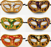 Masque de Carnaval Homme, Demi-Masque de Bal Élégant, pour Mardi Gras, Halloween, Fêtes et Mariages