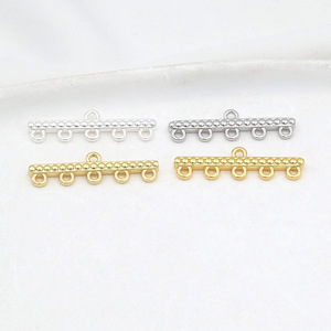 Multi Hole Rectangular Link Chain For <b>Bracelet</b> Making 18k Gold Plated <b>Copper</b> Jewelry Findings Silver And Gold Tone DIY - Product Image 2