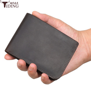 กระเป๋าสตางค์หนังแท้ Tiding สำหรับผู้ชาย สีน้ำตาลเข้ม ป้องกันการโจรกรรม RFID แบบสั้น ใช้ได้ทุกวันสำหรับธุรกิจ - Product Image 3