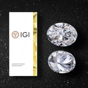 Starsgem مختبر diamant شهادة IGI HPHT مختبر diamante DEF اللون 1ct 2ct 3ct بيضاوية مختبر نمت الماس