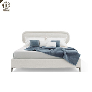 Hotel Moderne Schlafzimmermöbel Stoff Luxus Komplettset Italienisches Minimalistisches Queen Luxus Kingsize-Bett - Product Image 2