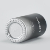 Flacon compte-gouttes vide en verre opale mat dégradé noir-argent de 15 ml au design moderne pour huiles essentielles et emballage de sérum cosmétique