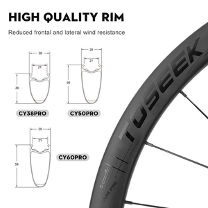 Jeu de roues de vélo de route TOSEEK Elite Superlight Precision en fibre de carbone, profondeur 50 mm, roues de vélo de course pour cyclisme professionnel - Product Image 4