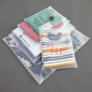 高品質ビニール袋カスタムロゴ透明フロストPVCジッパーポリ袋衣類包装用
