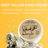 Crème et lotion pour les mains au suif de marque privée avec du suif et du miel apaisent et réparent les mains, hydratent en profondeur