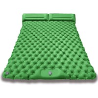 Matelas de camping gonflable pliable en TPU, imperméable, double, avec oreillers intégrés, ultraléger, pour le voyage et les activités de plein air