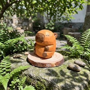 <strong>Wood</strong> Carving Capybara Gift Decorative Item for Birthday &amp; Graduation Purely Hand-carved Basswood Modern Design Business Gifts - Product Image 1