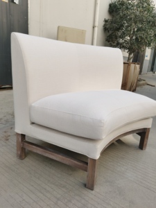 Outdoor Use <strong>Oval</strong> Shape Wooden Frame with Fabric Upholstery Booth <strong>Sofa</strong> - Product Image 2