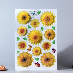 Autocollants muraux 3D à fleurs Autocollants pour portes <span class=keywords><strong>de</strong></span> réfrigérateur Décoration <span class=keywords><strong>de</strong></span> chambre d'adolescent Décoration murale esthétique Papier peint <span class=keywords><strong>Poster</strong></span> - Product Image 3