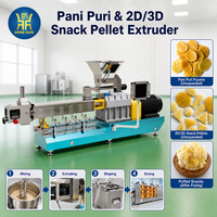 Mesin Pembuat Pani Puri Otomatis, Mesin Penggoreng Gol Gappa India, Mesin Ekstruder Pelet Snack Berongga 2D 3D, Pabrik Lini Produksi