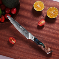 FINDKING Nouveau ! Couteaux de cuisine japonais en acier Damas à 67 couches avec manche en résine, ensemble de couteaux Damas, cadeaux exquis