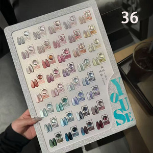 Ensemble de gel à ongles effet œil de chat 36 couleurs, gel UV magnétique inodore avec panneau d'affichage pour salon de manucure - Product Image 1