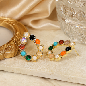 Eleganti orecchini a goccia colorati, orecchini a lobo minimalisti, accessori di bigiotteria alla moda per donna - Product Image 4