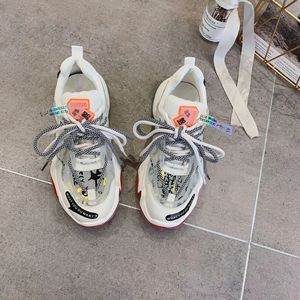 Logo personnalisé arc-en-ciel grosses baskets femmes bout rond à <span class=keywords><strong>lacets</strong></span> couleurs mélangées plate-forme dame chaussures à semelles <span class=keywords><strong>compensées</strong></span> décontractées - Product Image 4