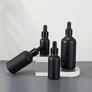 Frosted Black 5ml 10ml 15ml 20ml 30ml 50ml 100ml Matte Black Glass Dropper Black Essential Oil Bottle - Product Image 5