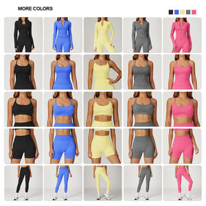 Custom Yoga Set Fitness Wear Seamless Fashionable Sportswear Jaquetas Roupas Femininas Ginásio Leggings High End Athletic Wear - Product Image 3