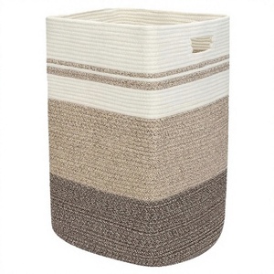 <b>Rectangular</b> Cotton Rope Storage <b>Basket</b> With Handles Nordic Style for Laundry and Organizing - Product Image 4