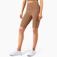 Leggings de yoga et de fitness pour femmes, taille haute, en tissu Align, nylon et élasthanne, shorts de cyclisme, couleurs unies